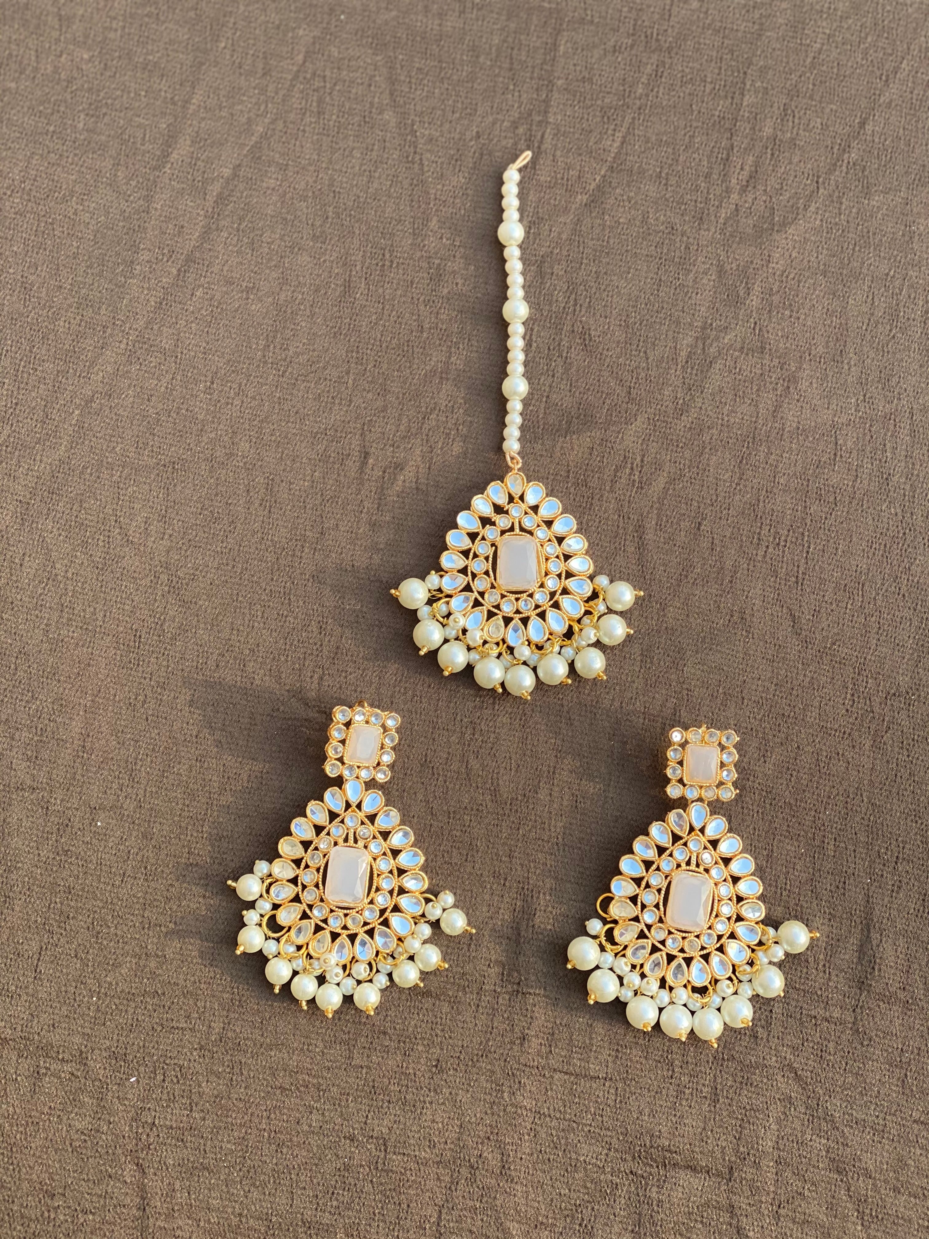 Earrings with bindi on sale set