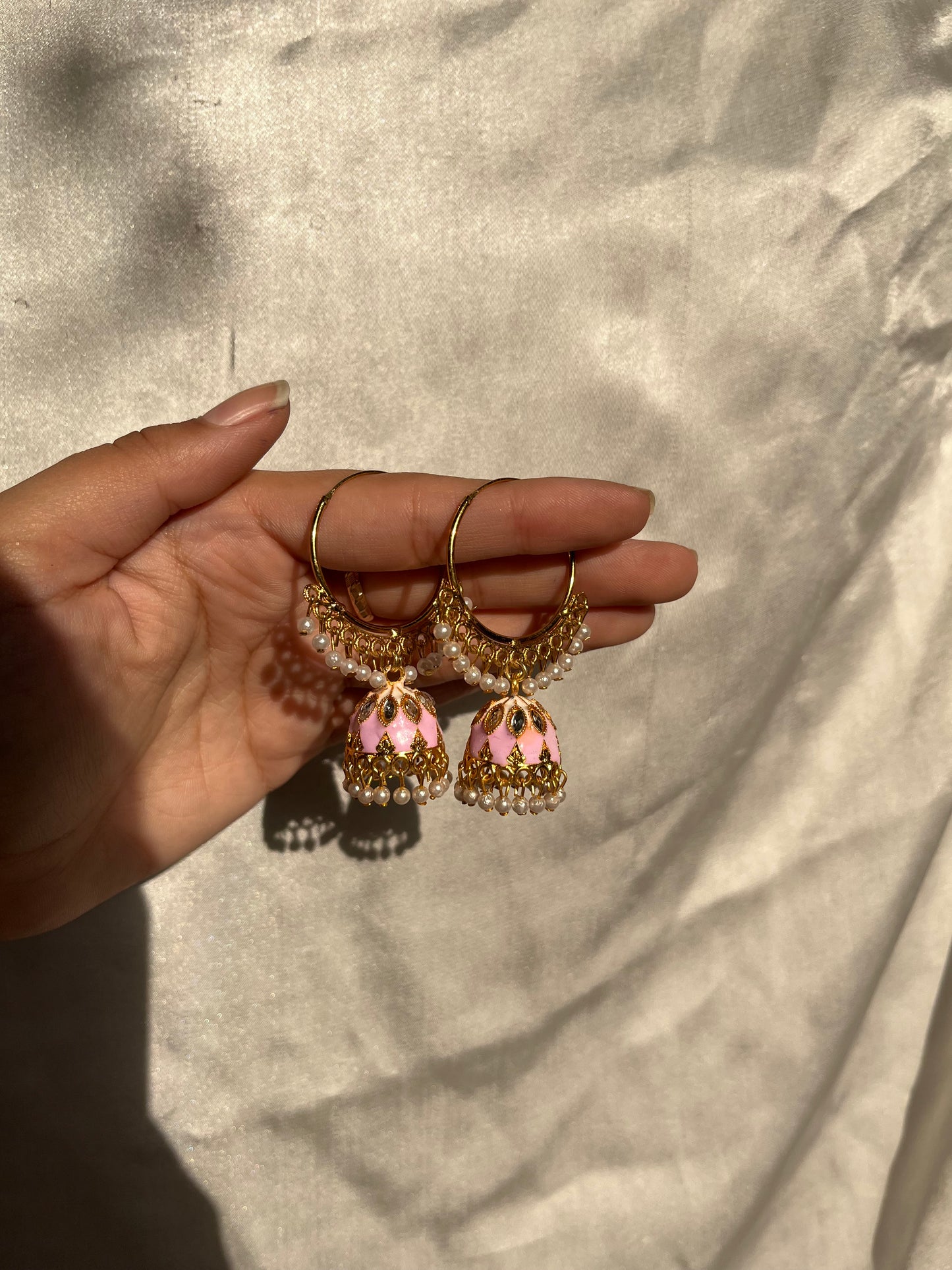 Pink jhumki bali