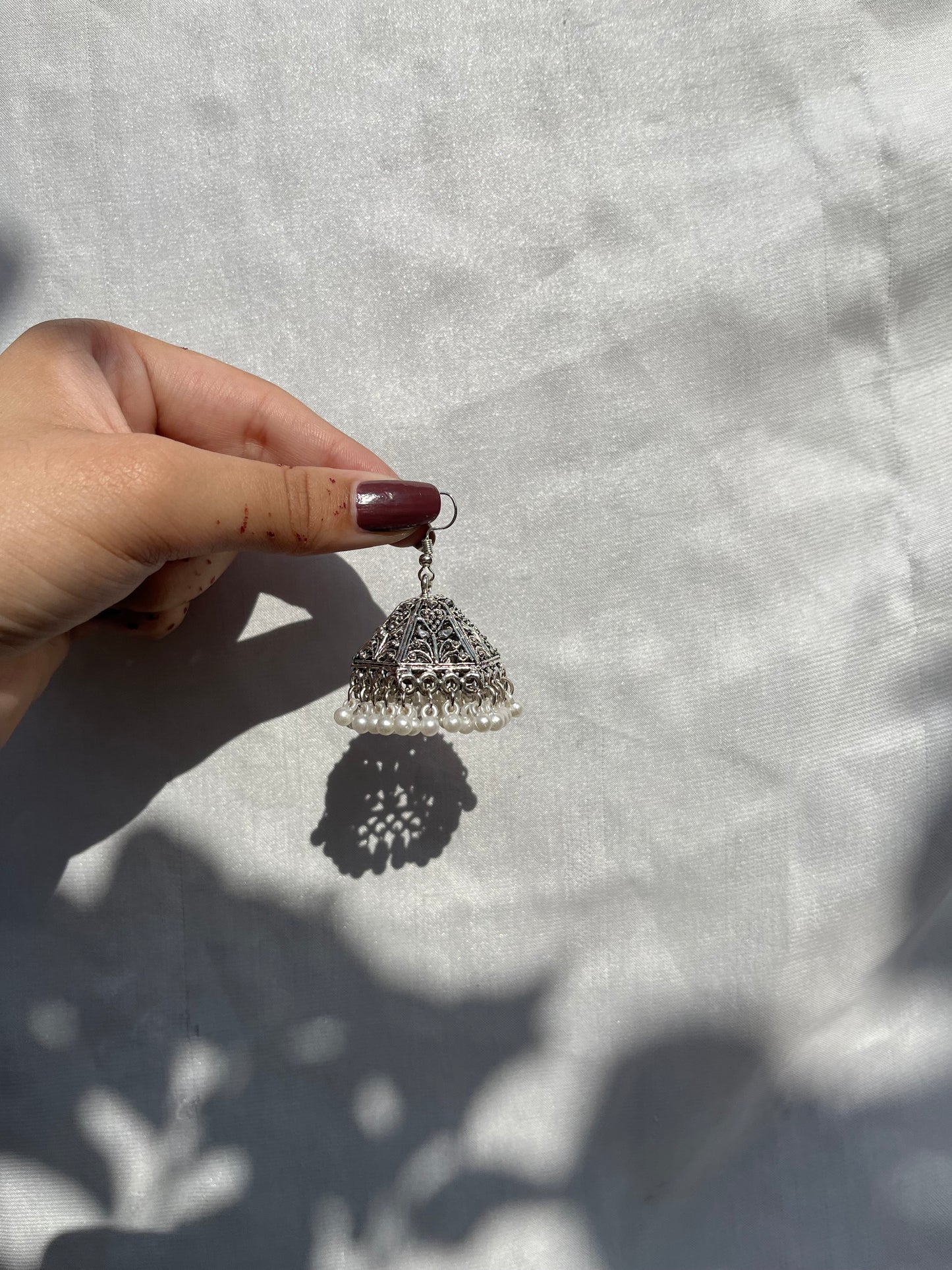 Silver jhumkay