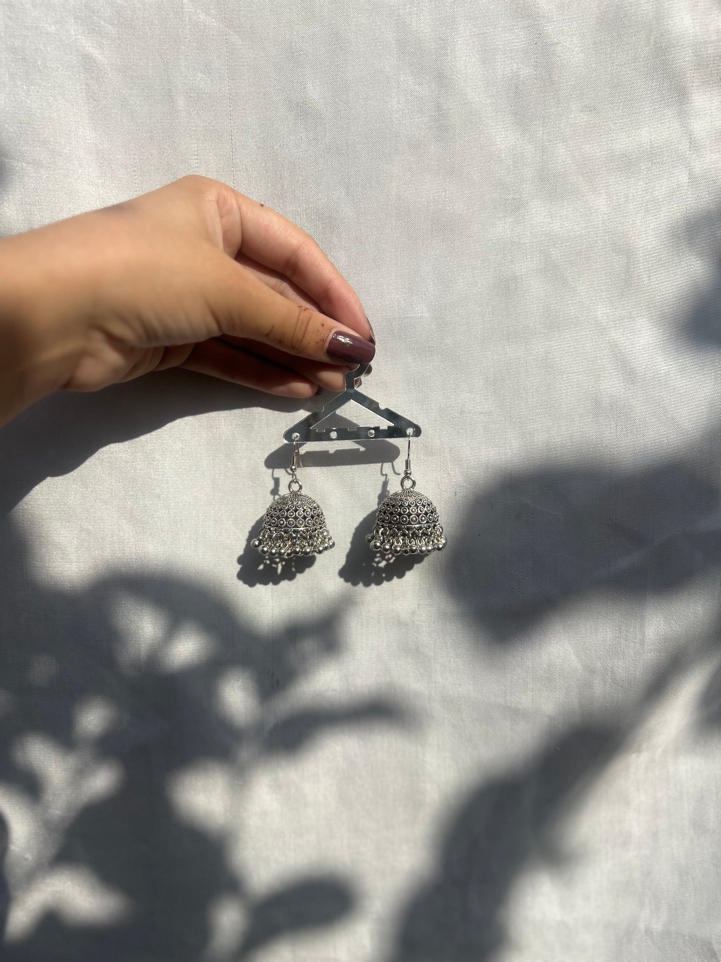 Silver jhumki