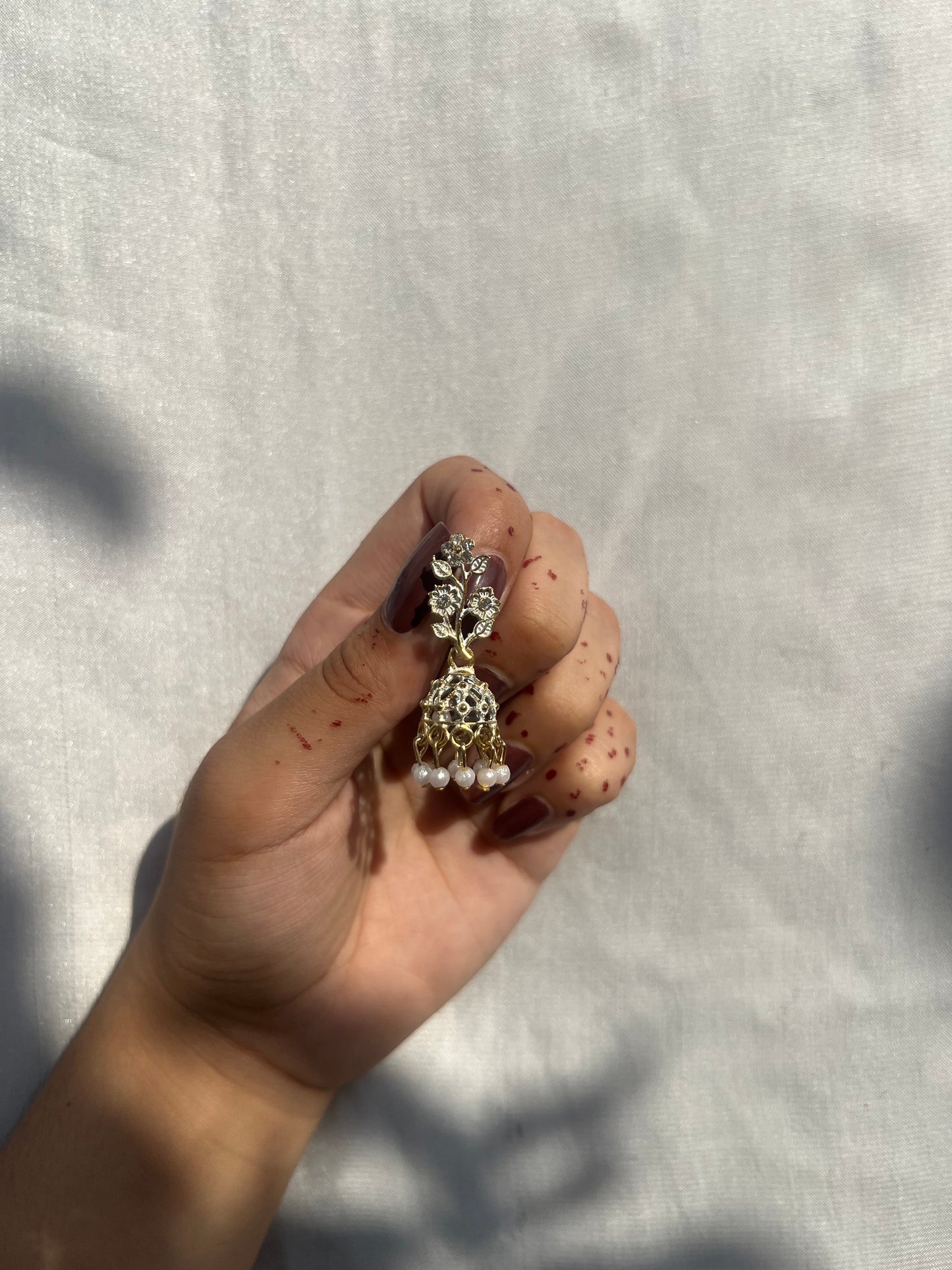 White earrings