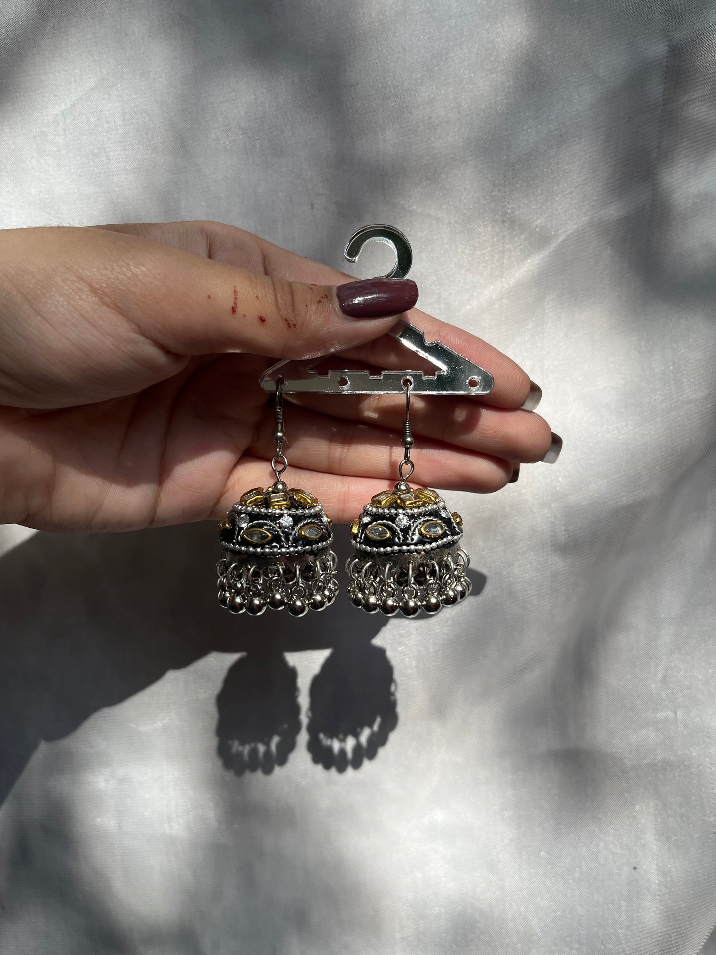 Golden black jhumki
