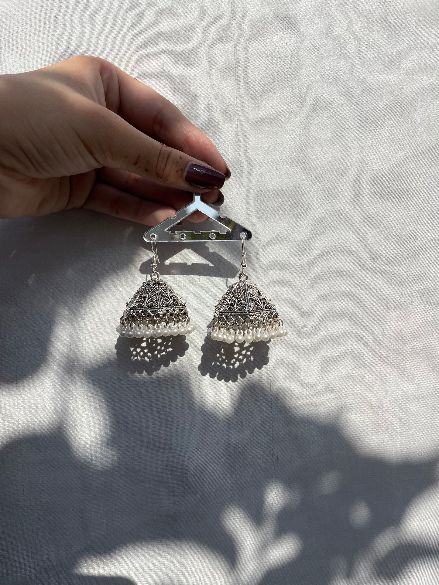Silver jhumkay