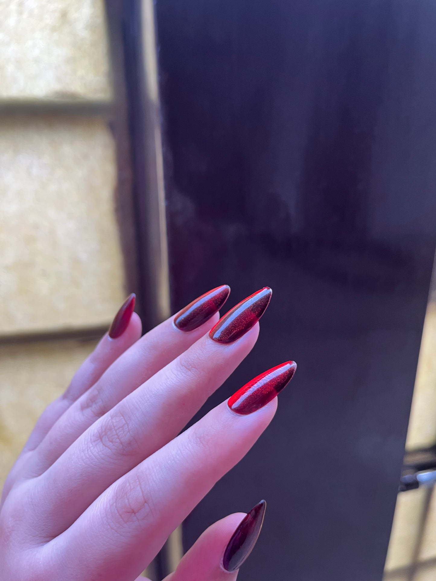 Ruby red cat eye