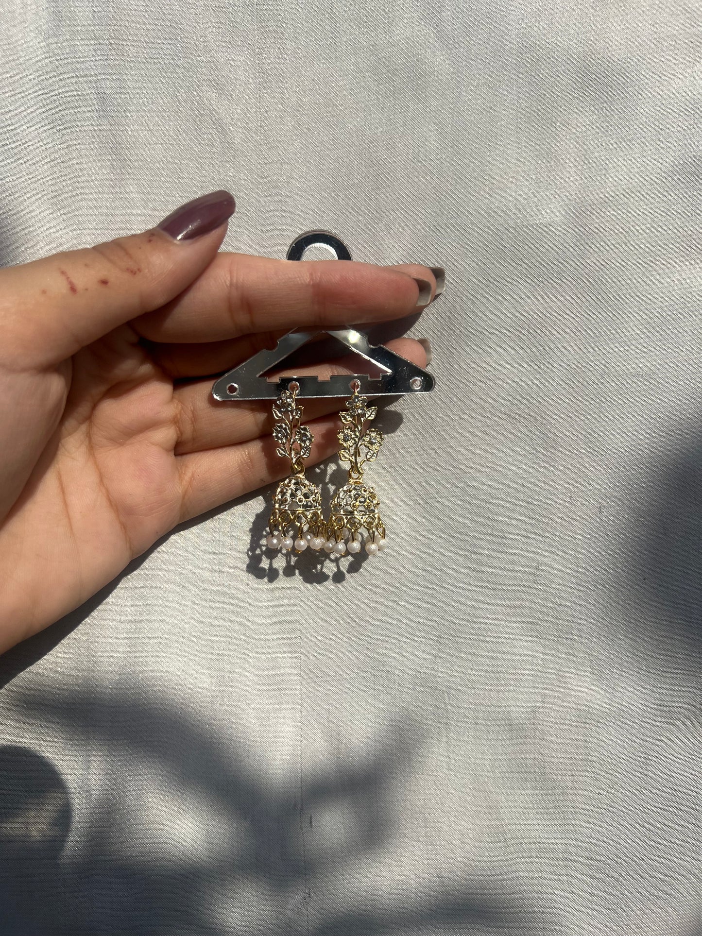 White earrings