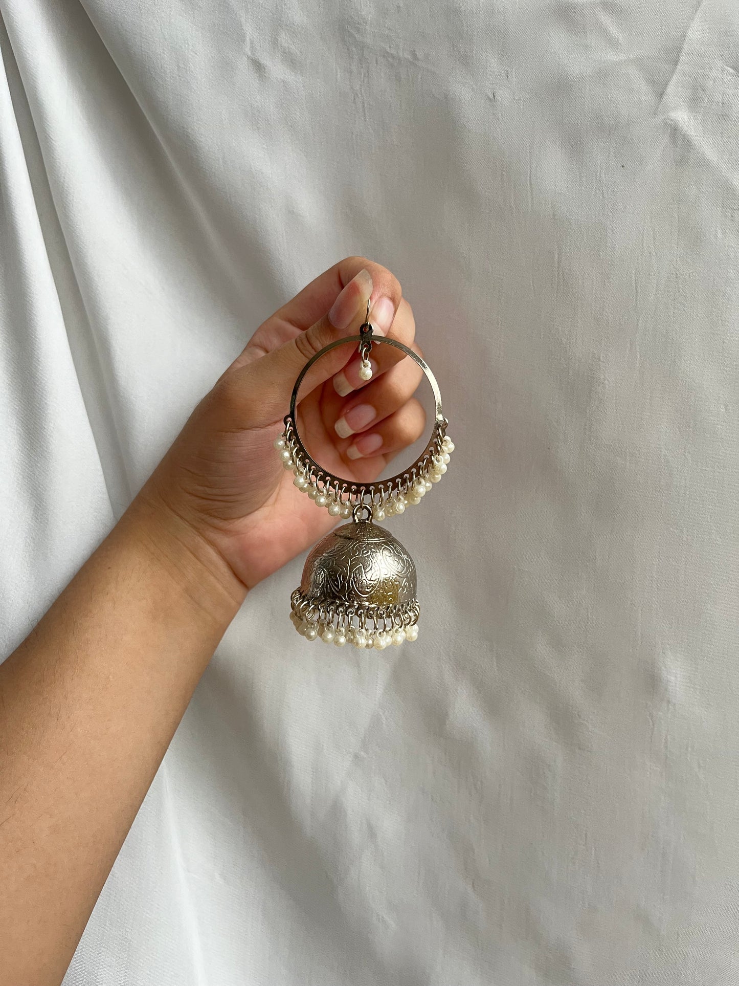 Silver bali jhumkay