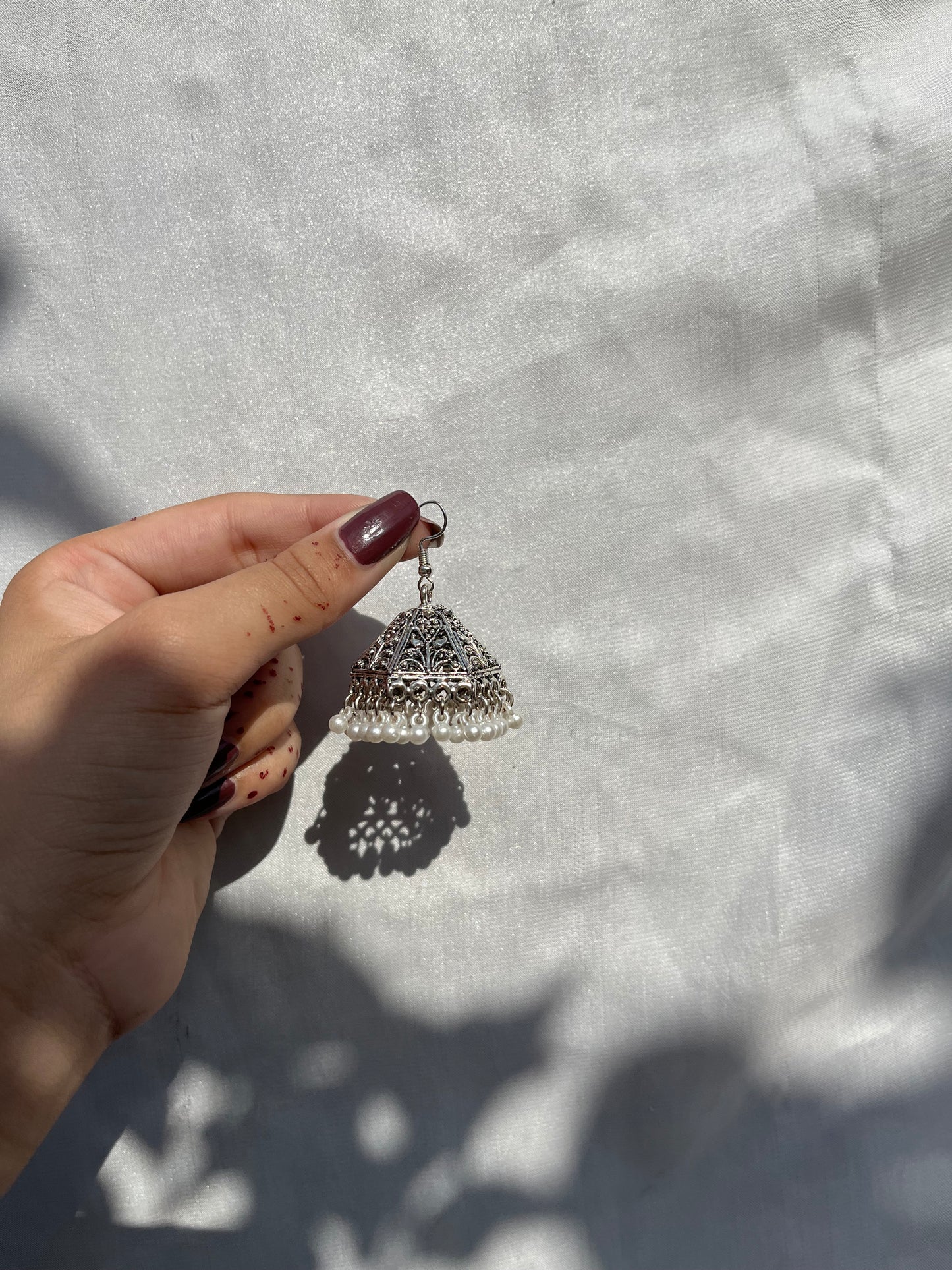 Silver jhumkay