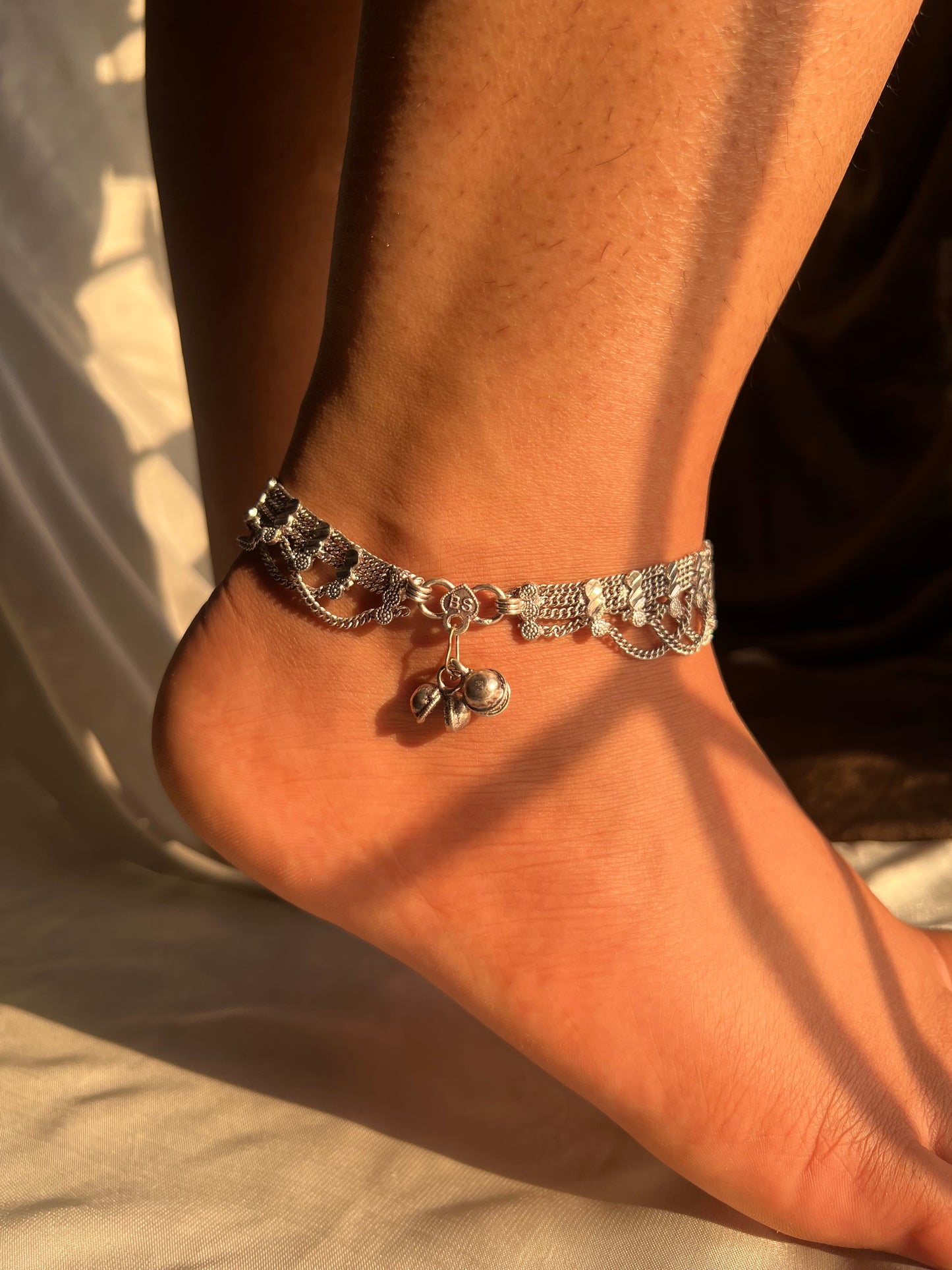 Silver anklet - single piece