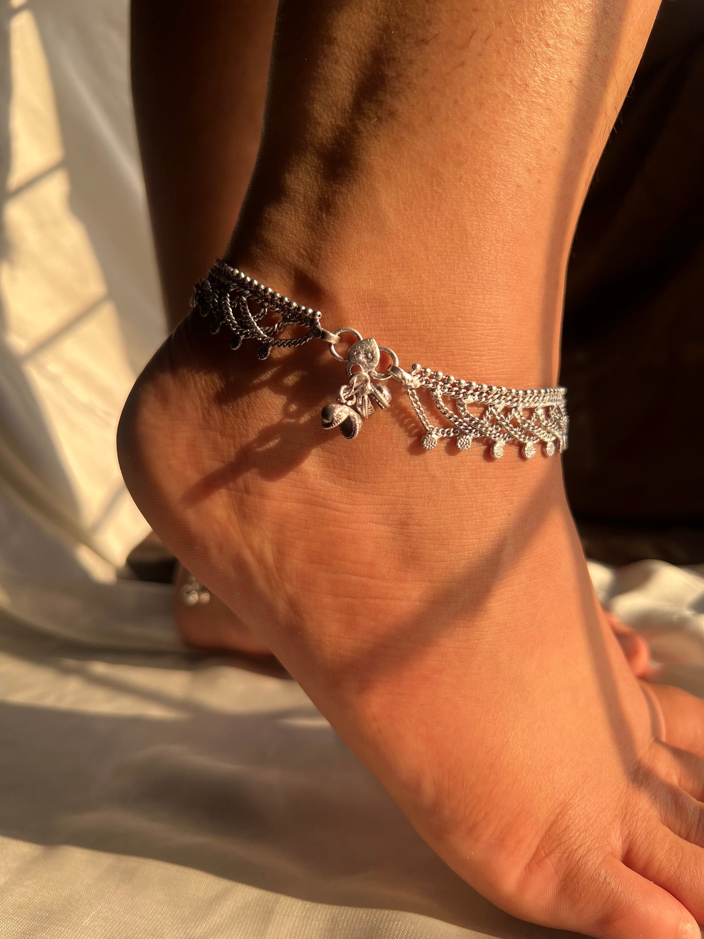 Silver anklet - single piece