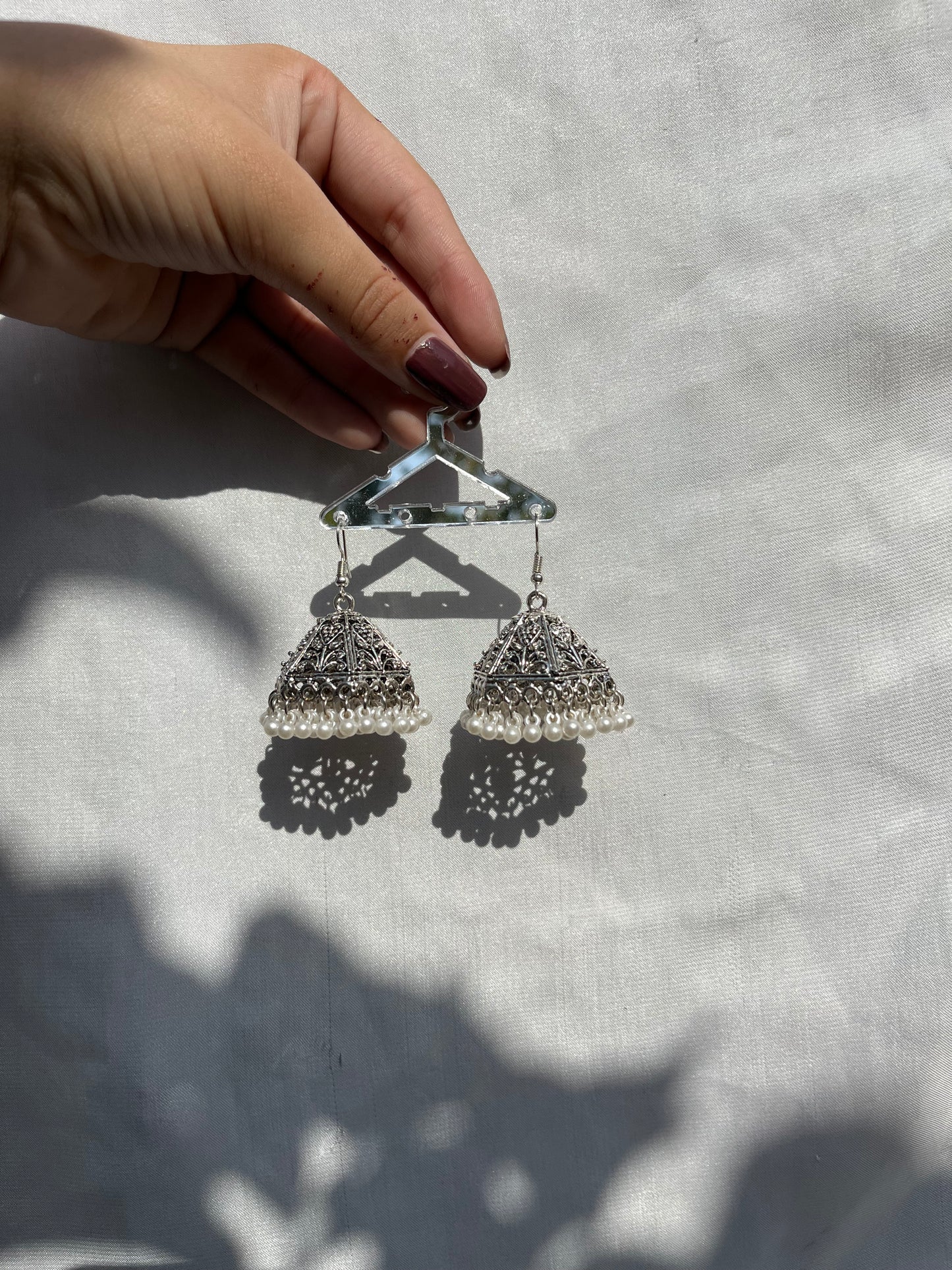 Silver jhumkay
