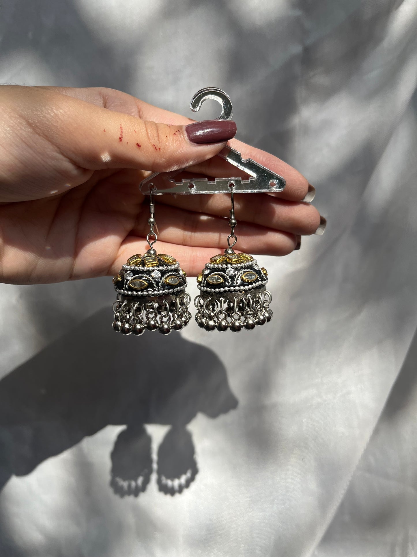 Golden black jhumki