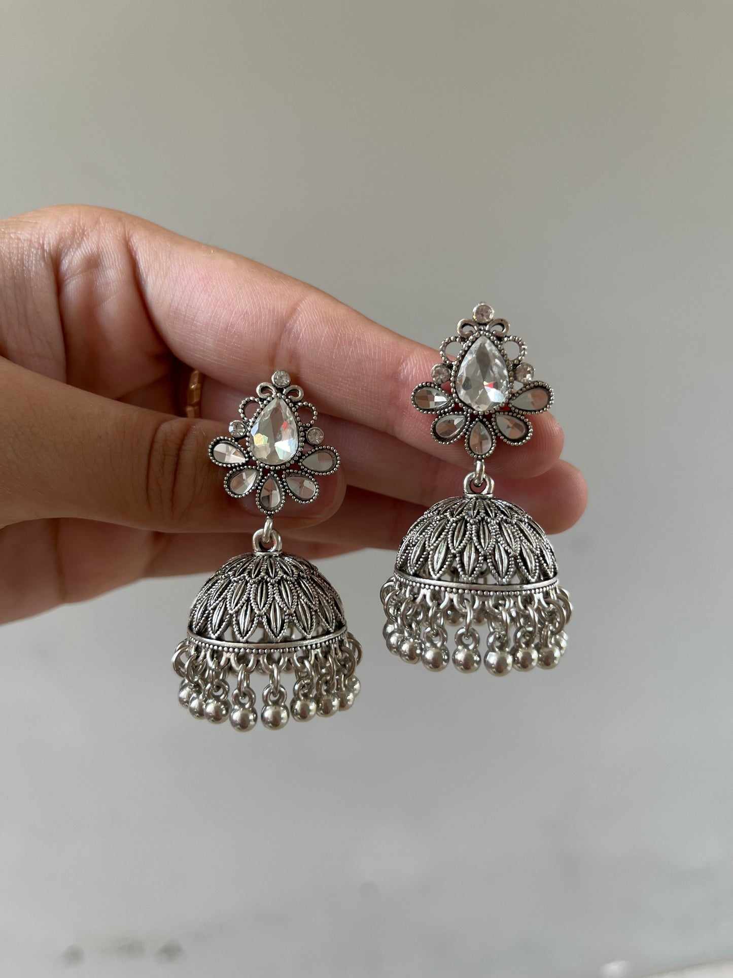 White stone jhumkay