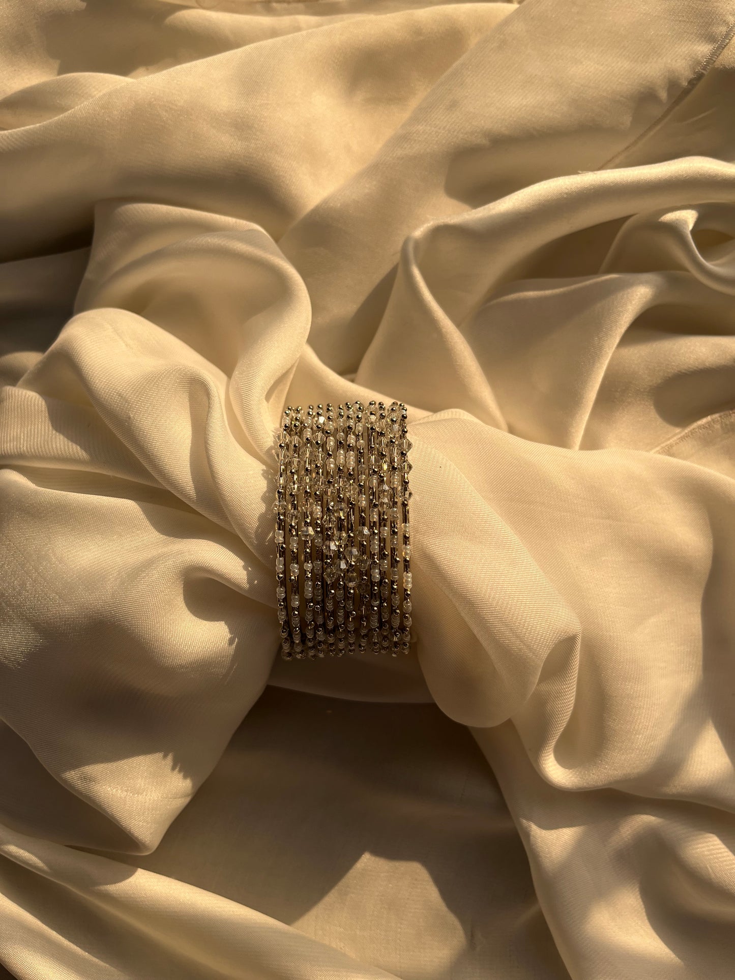 White pearled bangles