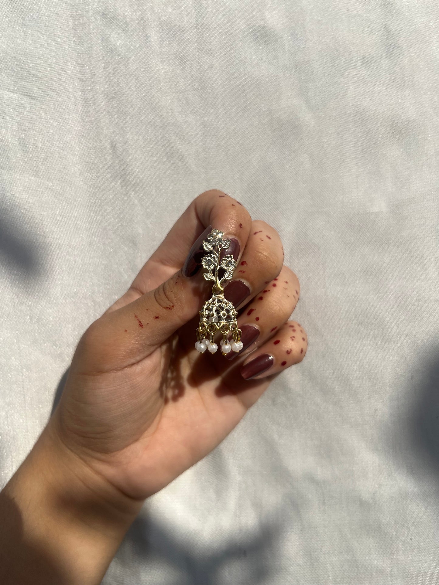 White earrings