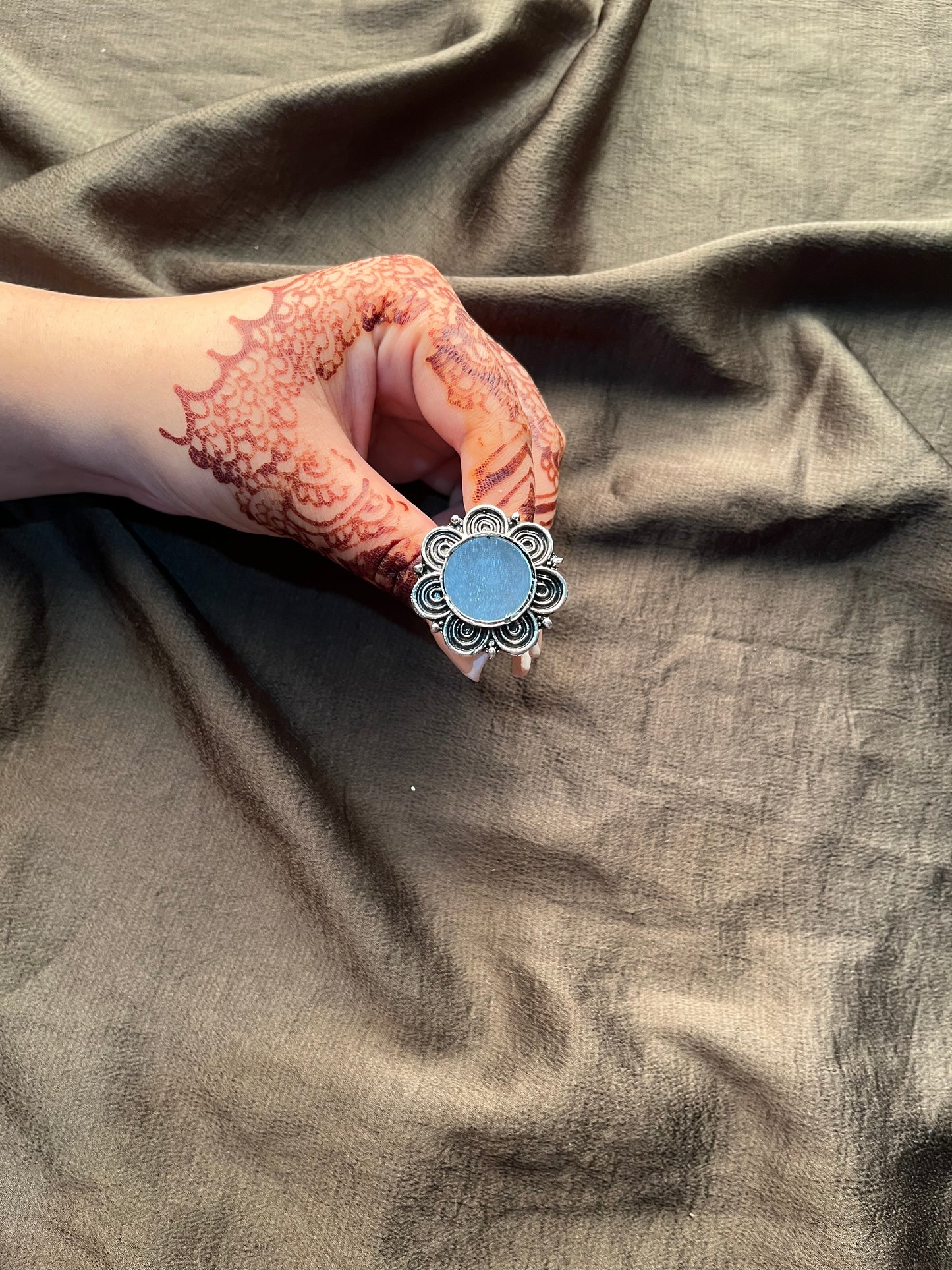 Flower mirror ring