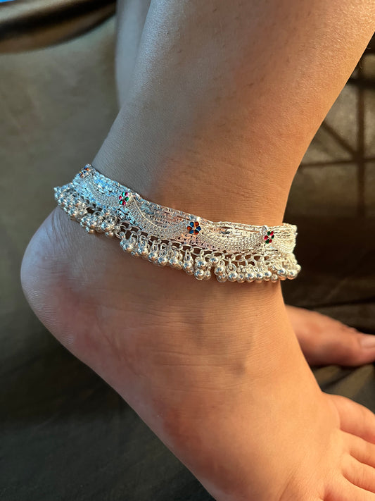 coloured ghungroo anklet (single piece)