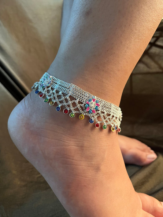 Coloured latkan anklet (single piece)