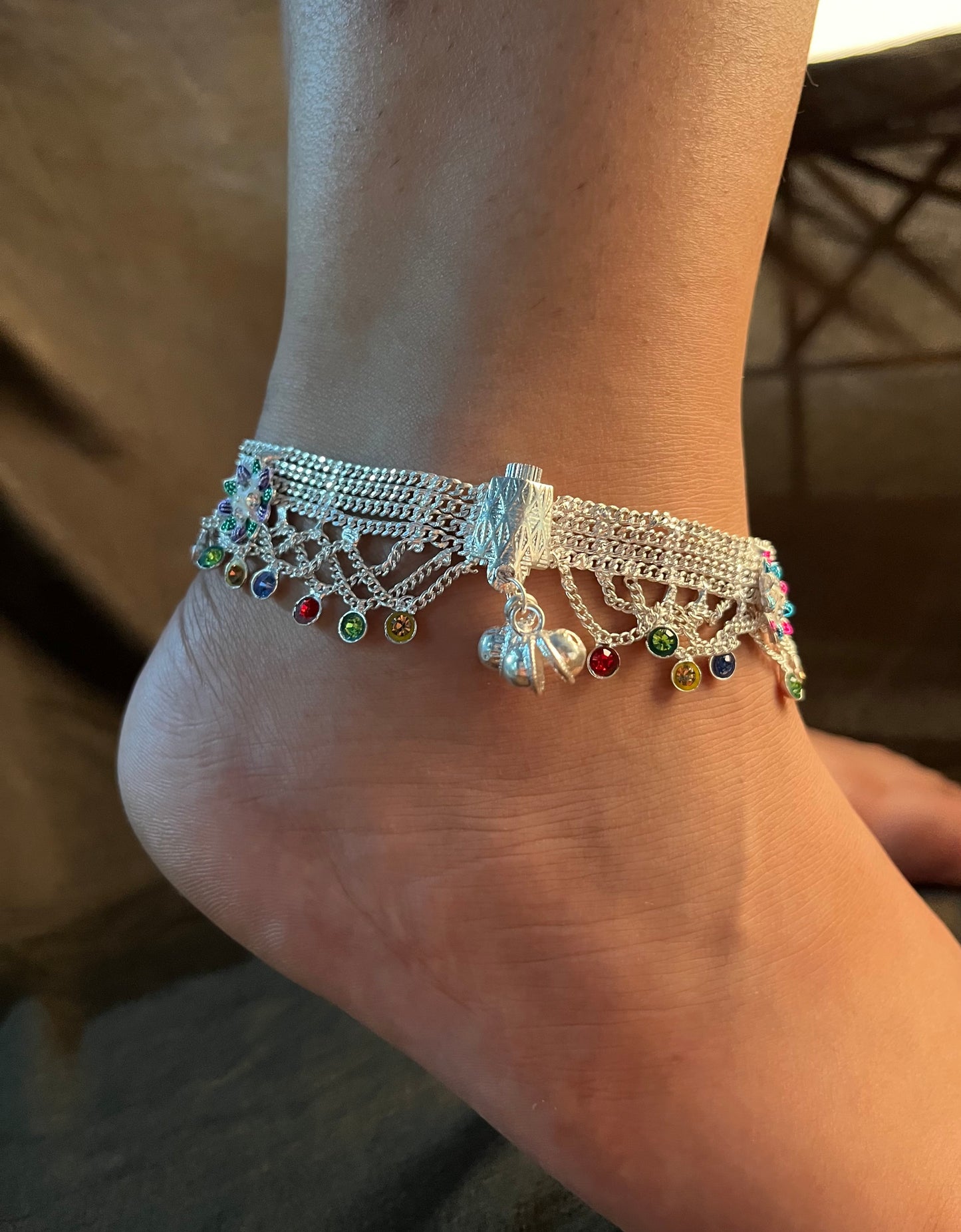 Coloured latkan anklet (single piece)