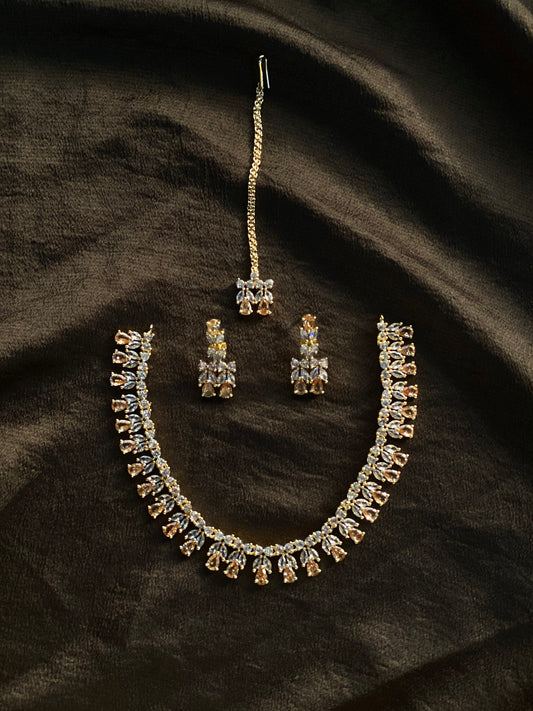 Rose Gold rhodium plated 1Krt set