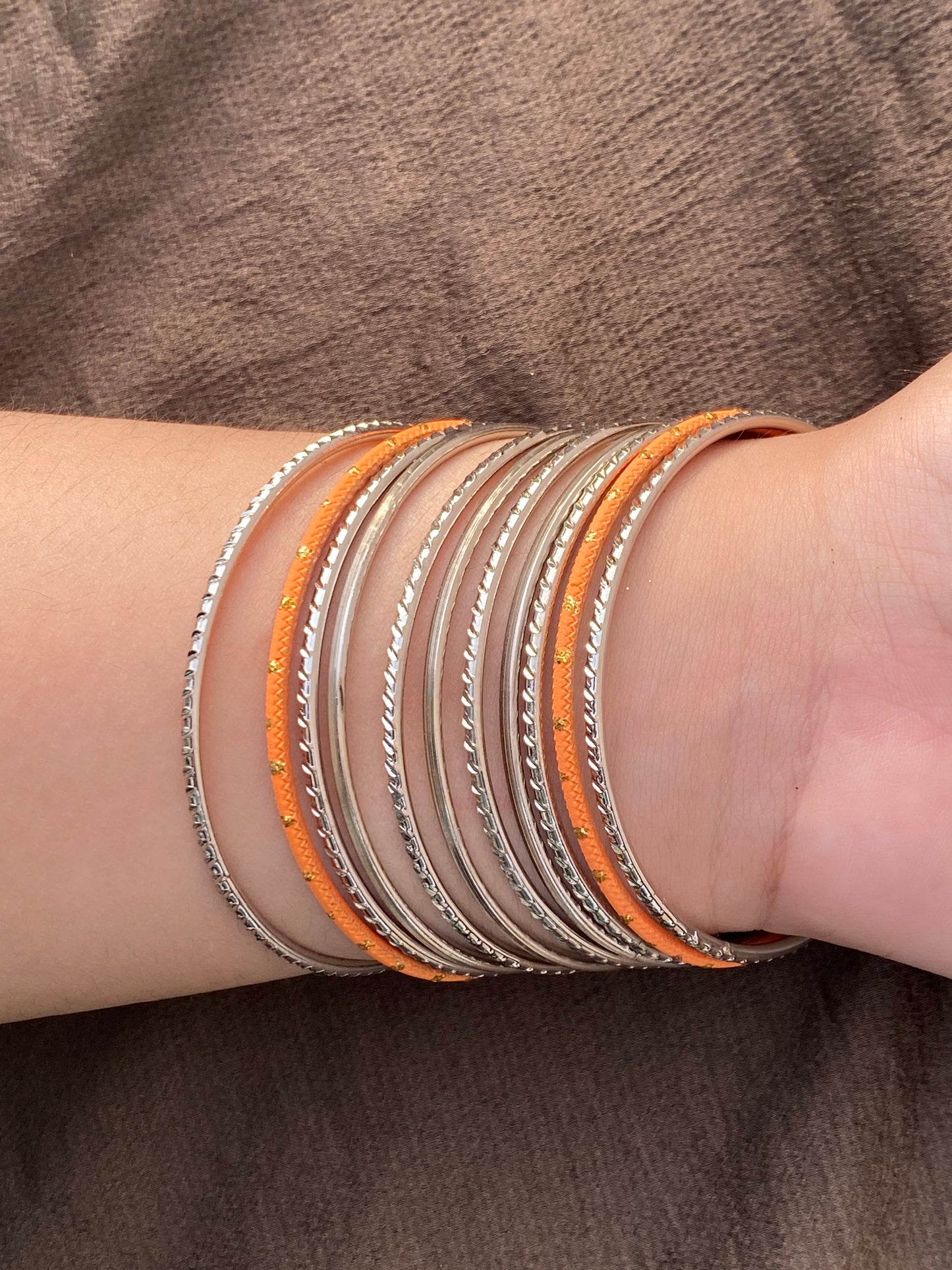 Silver Bangles (coloured) 2*6