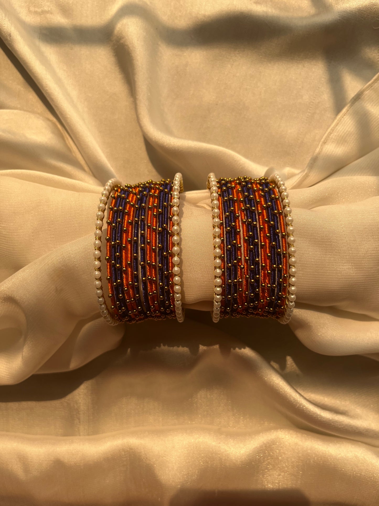 2*6 Orange-Purple bangle set- Pair