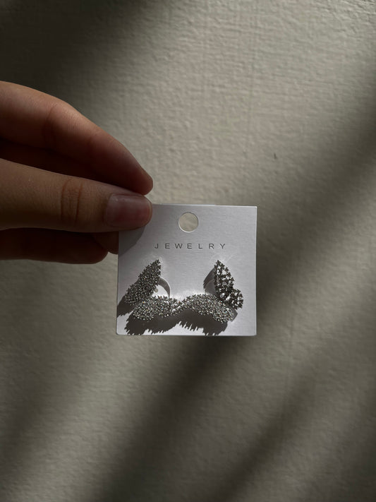 Silver butterfly earpieces