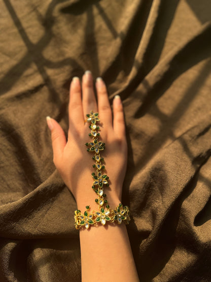 Golden and green hand harness (single piece)