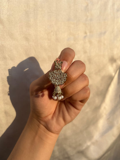 White and golden jhumki