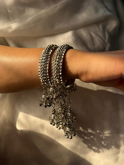 Silver latkan bangles