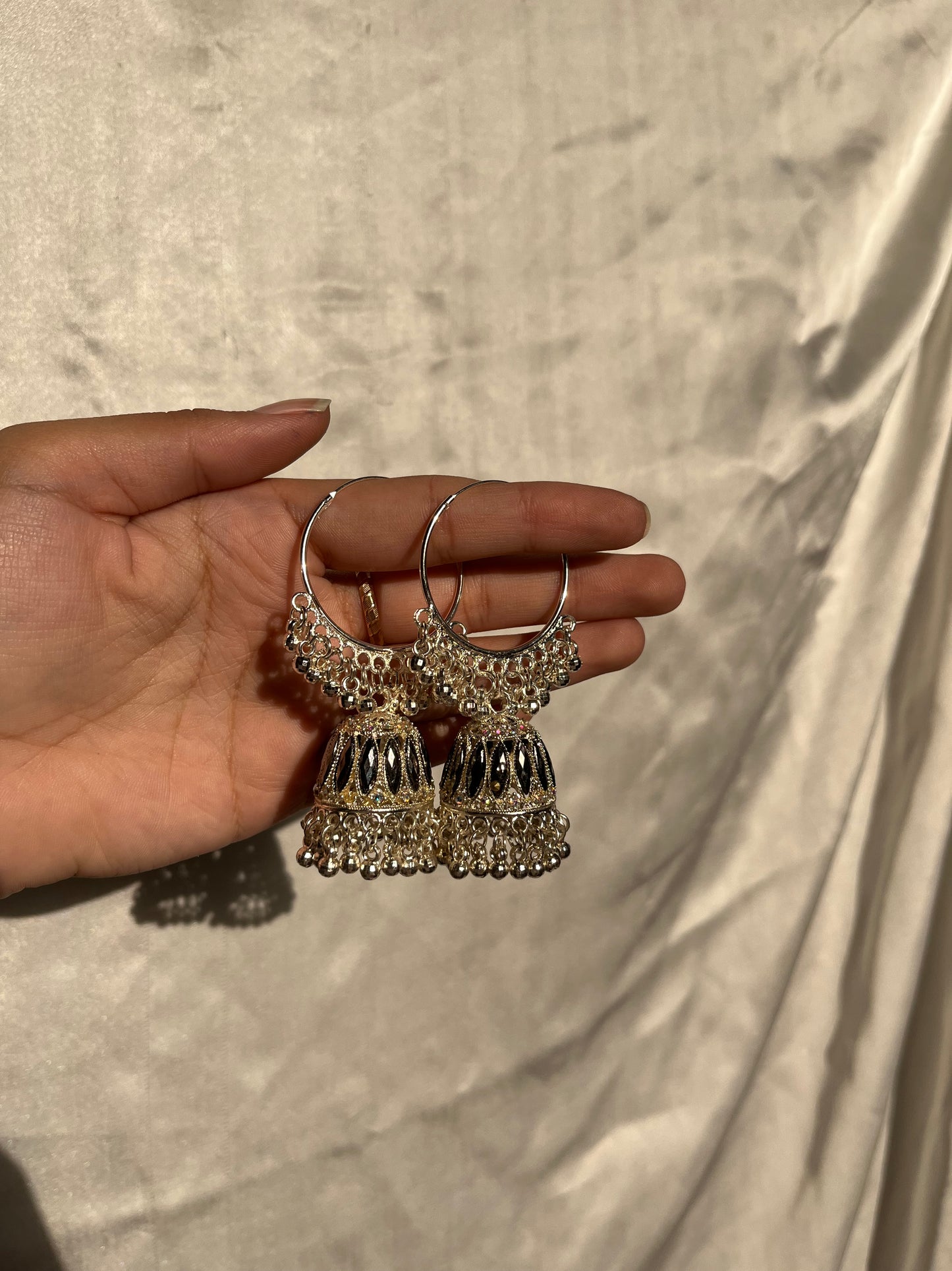 Silver jhumka bali