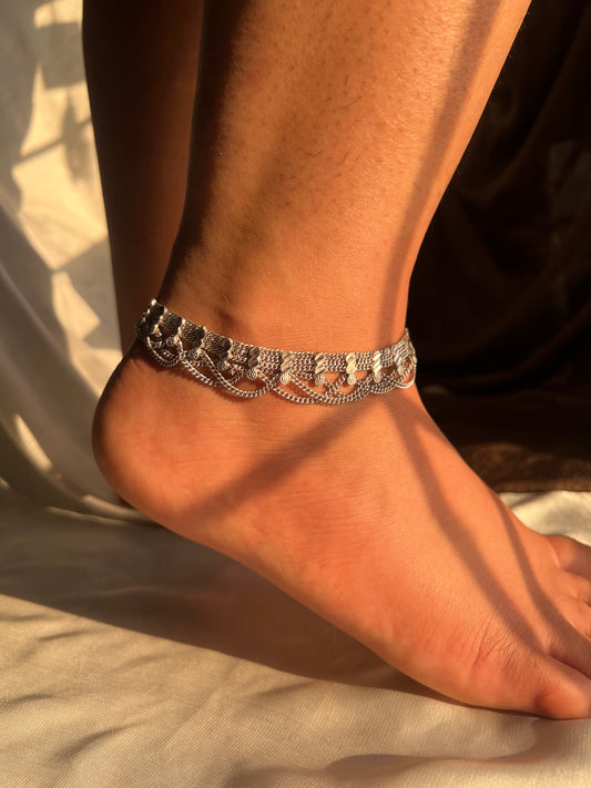 Silver anklet - single piece
