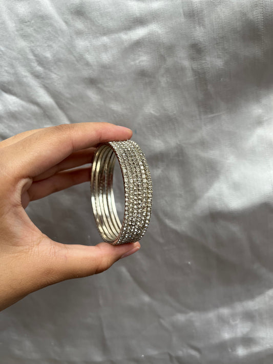 2*4 silver bangle set