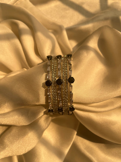 2*6 Black silver bangle set