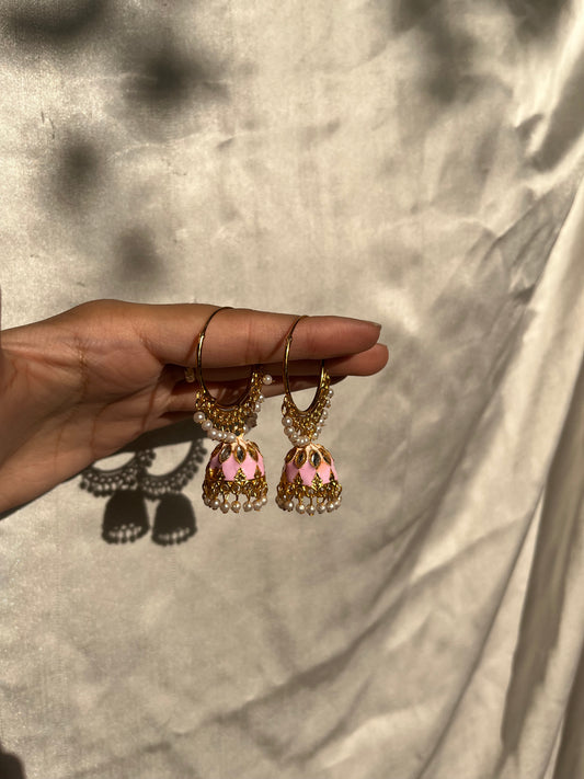 Pink jhumki bali