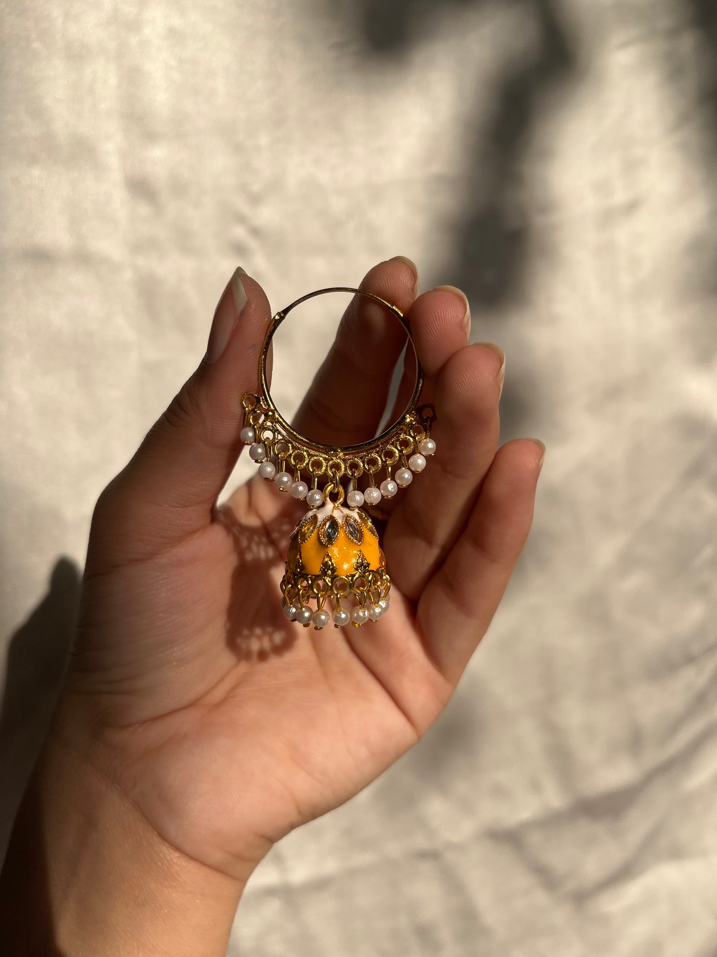 Yellow jhumki bali