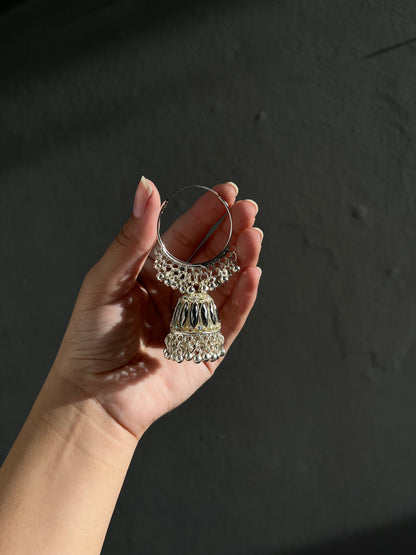 Silver jhumka bali