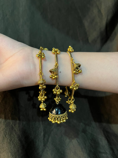 2*6 black and golden three bangle set