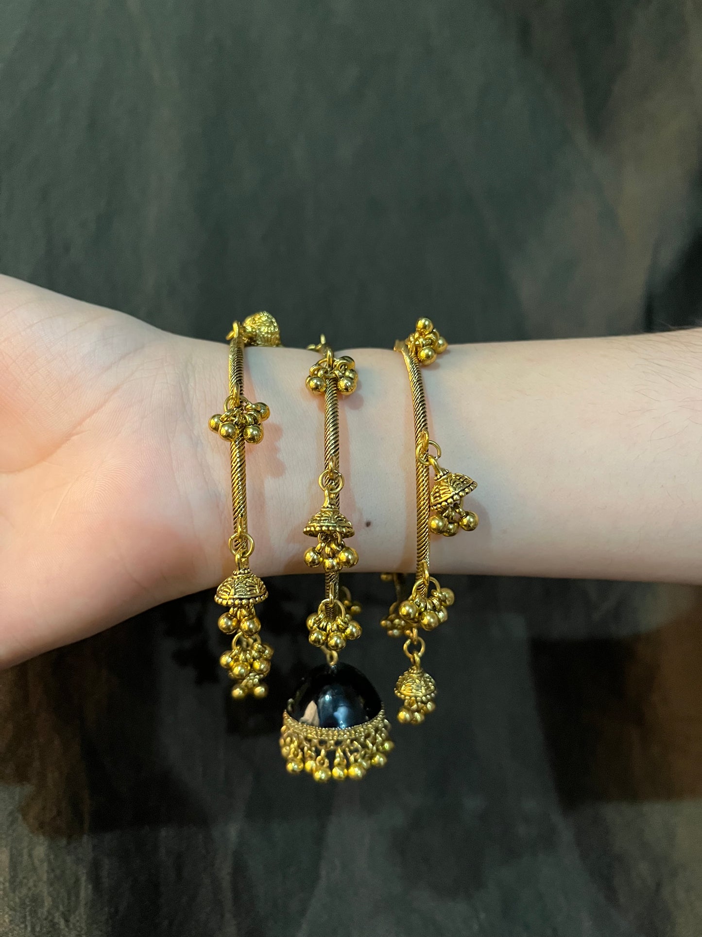 2*6 black and golden three bangle set