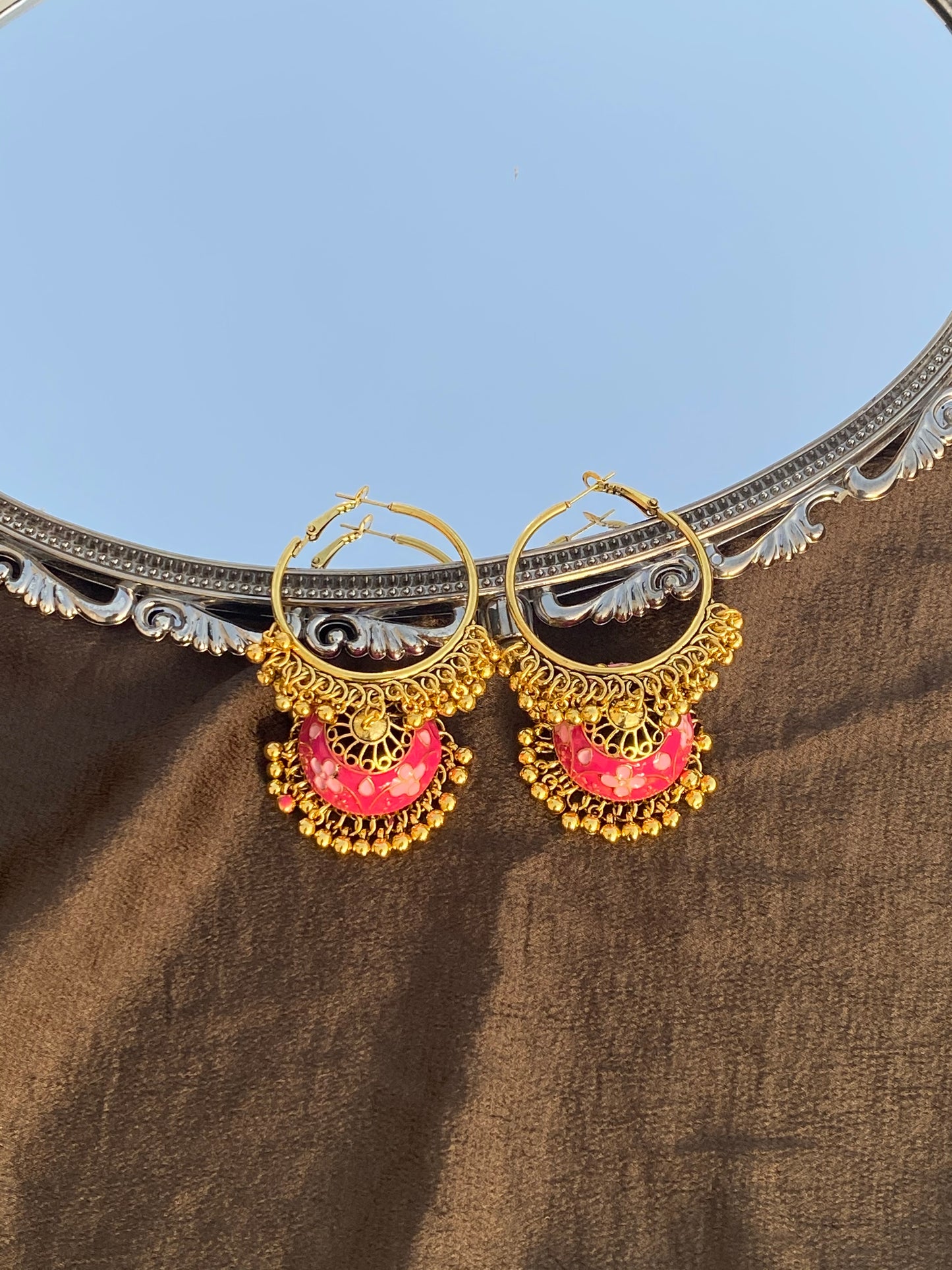 Pink Jhumka Bali