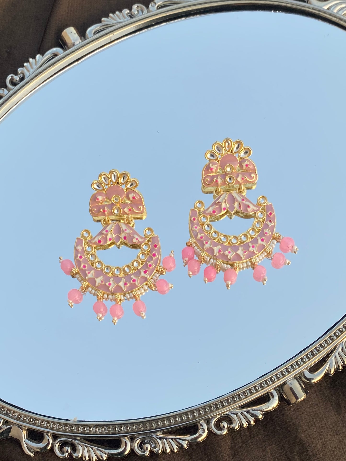 Pink Indian Earrings