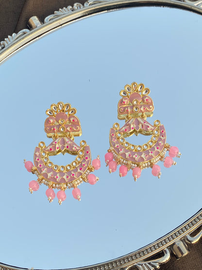 Pink Indian Earrings