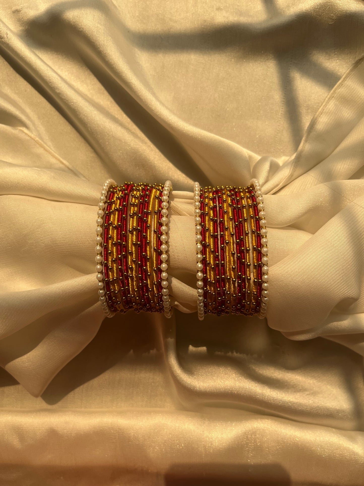 2*6 Yellow-Red bangle set- Pair