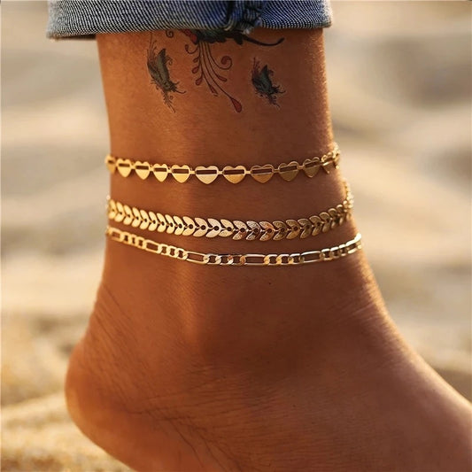 Arrowed Heart Anklet